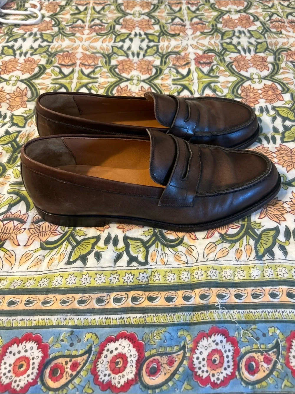 Salvatore Ferragamo Brown Leather Penny Loafers